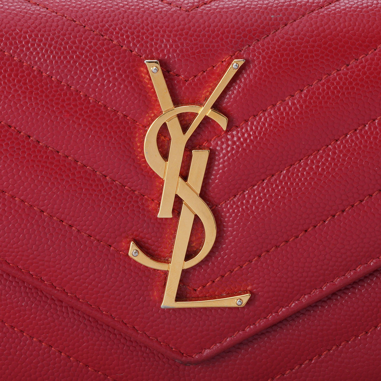 YVES SAINT LAURENT(USED)생로랑 372264 모노그램 쉐브론 장지갑